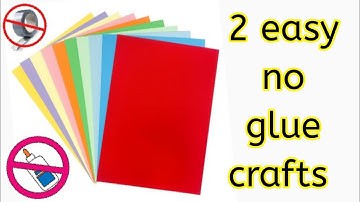 2 easy no glue paper craft|No glue paper craft|Easy paper craft without glue|No glue paper bag