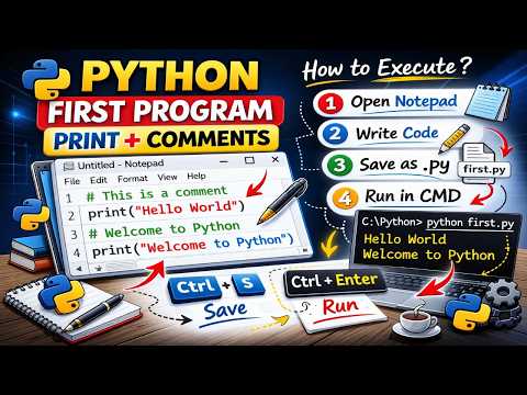 Python Hello World Program | Print, Comments & Execution Explained