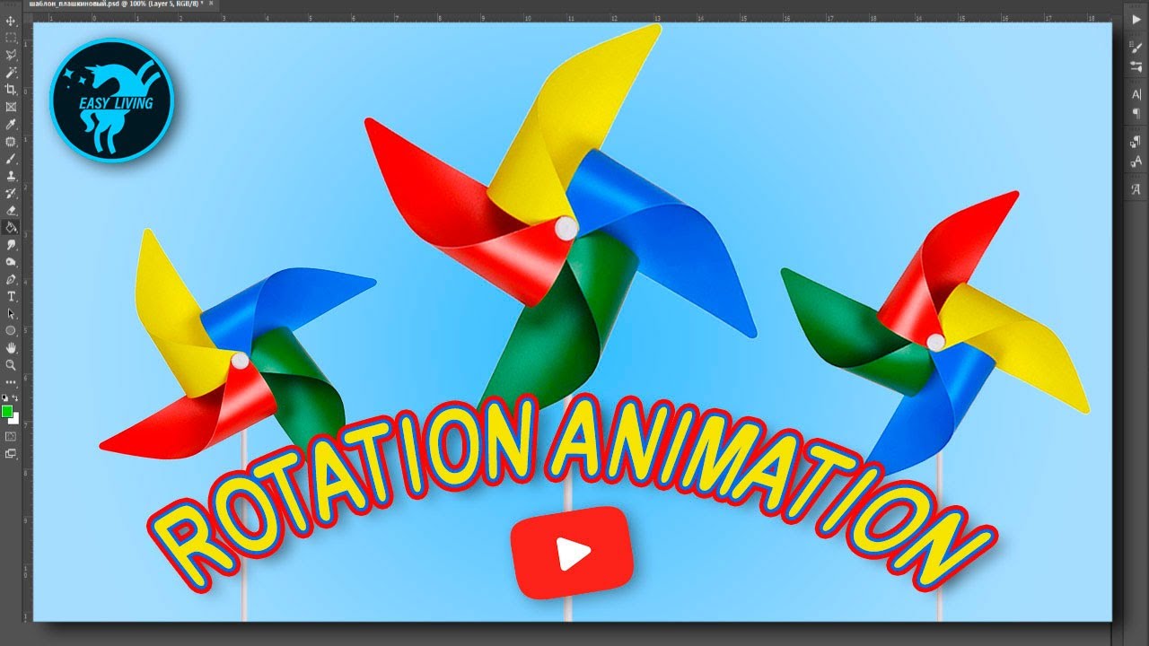 ANIMATION IN PHOTOSHOP : how to create Rotation Animation - YouTube