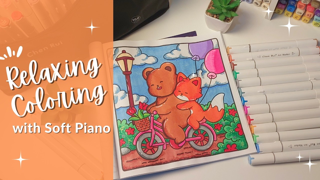 Relaxing Coloring Session 🎨 Calm Piano Music for Sleep, Stress Relief & Deep Relaxation