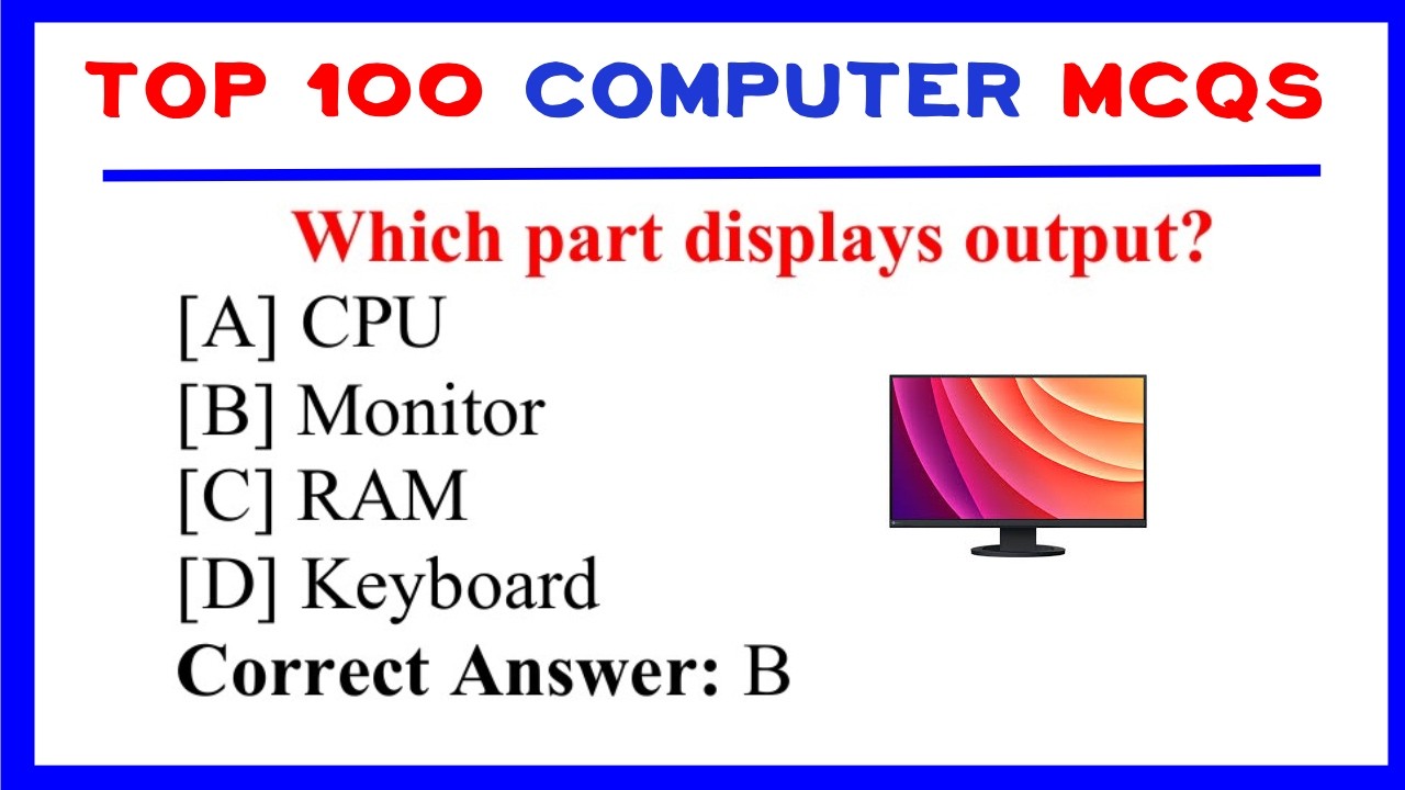 Computer 100 MCQs with Answers | Computer GK MCQs Quiz | 100 Important ...