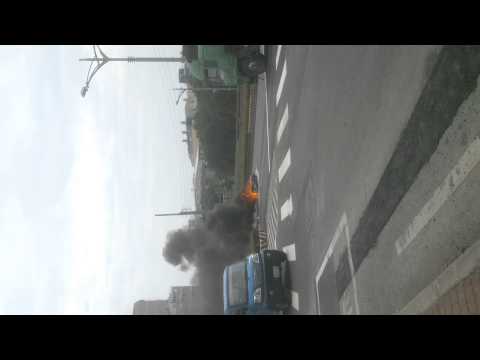 車禍火燒摩托車