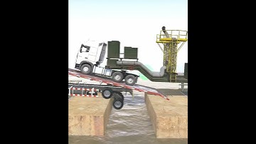 Truck Trailer Crossing Impossible Bridge Challenge #shorts