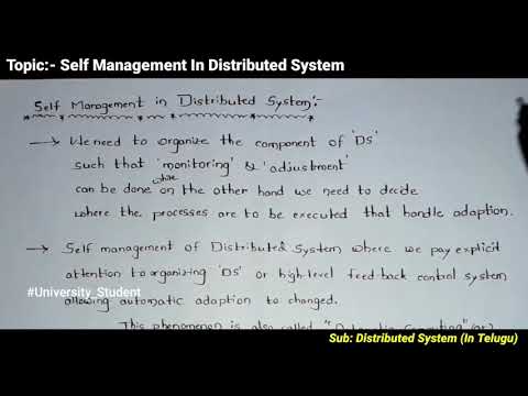 Self Management In Distributed System In Telugu || Distributed System || University Student