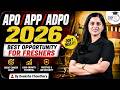 APO/ADPO/APP Vacancies 2026 | Best Govt Jobs for Freshers | Deeksha Ma'am