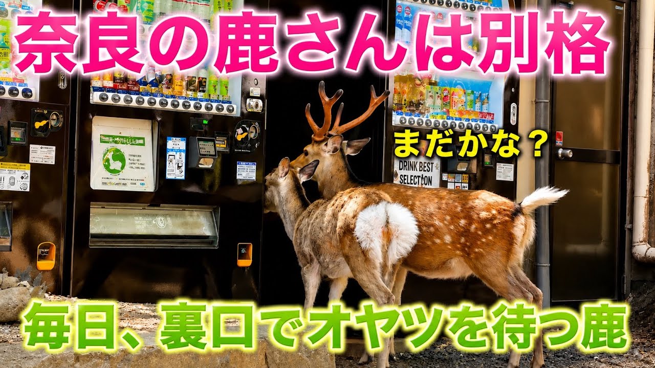奈良の鹿さんは別格🫎毎日、裏口でオヤツを待つ鹿 - YouTube