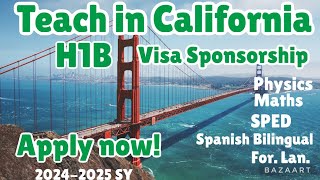 H1B VISA FOR TEACHERS IN CALIFORNIA (BAY AREA)!!