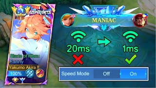 MANIAC!! WHEN 20MS GLOBAL FANNY USER PLAYS 1MS PING!! (SPEEDMODE IS ON!!)