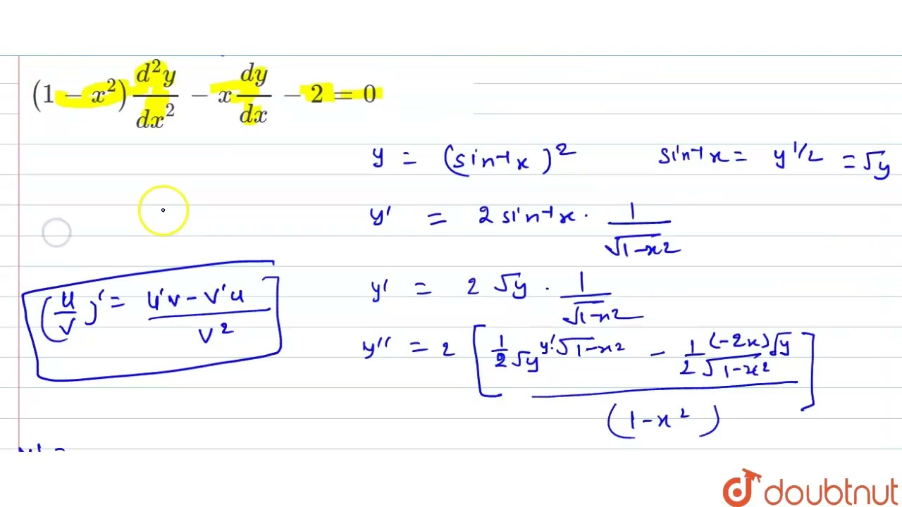 यदि y=(sin^(-1)x^(2)) हो तो सिद्ध कीजिए कि (1-x
