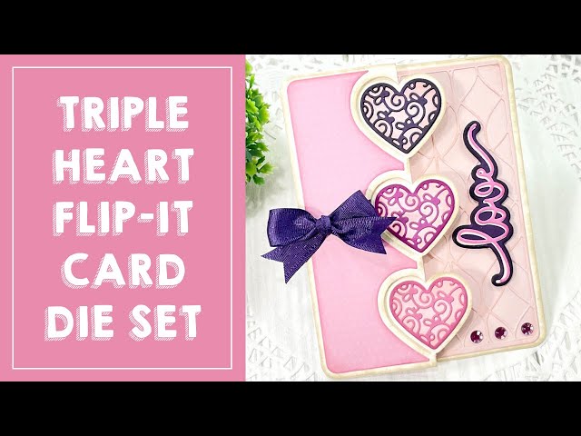 Stamps of Life: Triple Hearts Flip-it Card Die set, Fancy