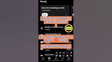 BITGET On TON With Vladimir Smerkis | Blum Verify Video Code Solved 💯 Easily | Blum | paws | #blum