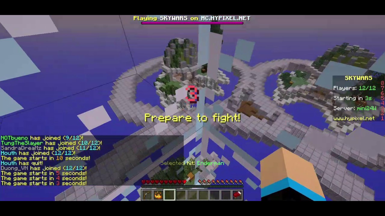 Minecraft:Skywars With The Enderman kit