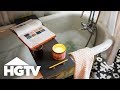DIY Bathtub Caddy With Wine Glass Holder - HGTV Happy DIY Bathtub Caddy With Wine Glass Holder - HGTV Happy