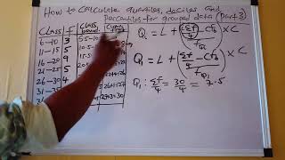 How to Calculate Percentiles, Deciles and Quartiles for grouped data (Measures of Position) pt 3