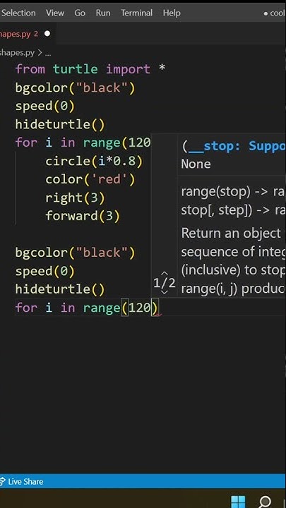 Create Cool Amazing Shapes in Python | Python Turtle Graphics | #shorts ...