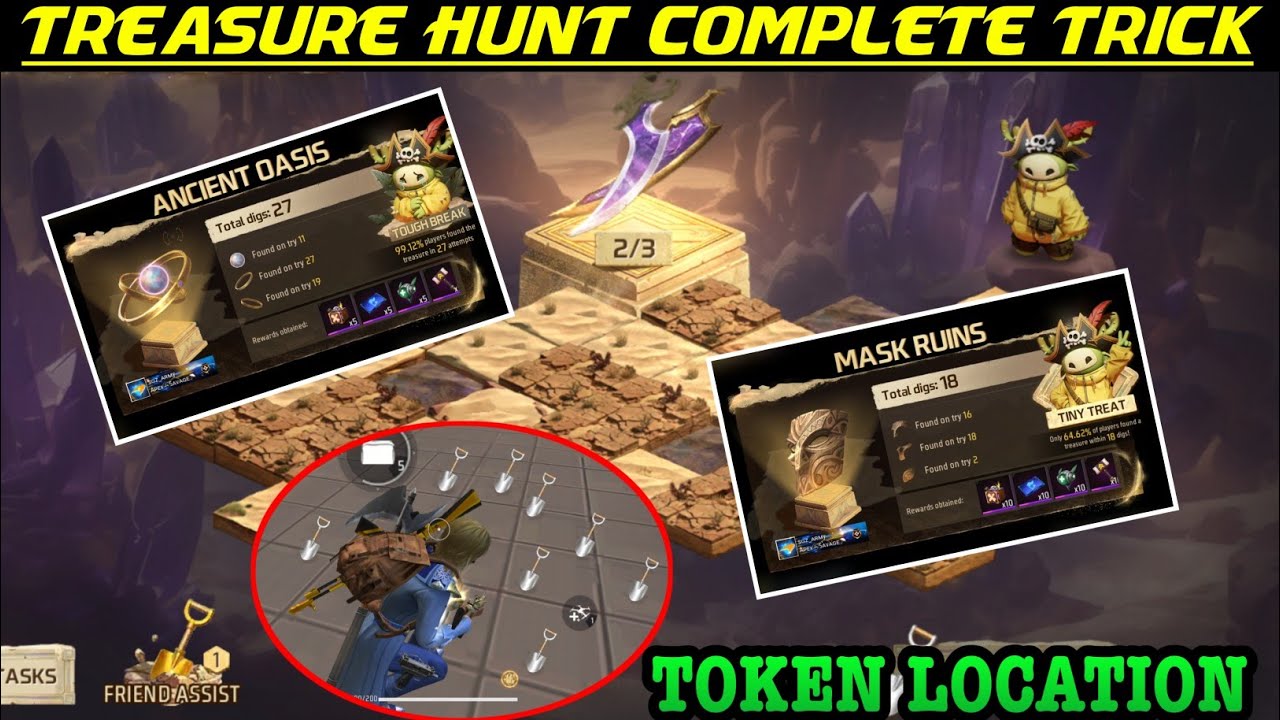 Lost Treasure Event Fast Complete Trick | How To Get/Collect silver shovel New Token In Br Rank FF