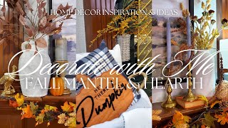 🍂2023 COZY FALL DECORATE WITH ME - HOW TO STYLE A MANTEL \& HEARTH 🍂 Living Room Decorating