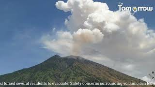 Ash clouds rise from Mount Letsobe Laki Laki in Bali, Indonesia