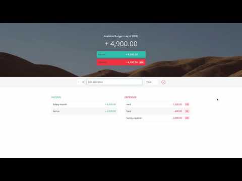 JS Web App Budget Planner. Java Script Budget Planner App
