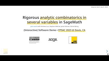 Hackl: Rigorous Analytic Combinatorics in Several Variables in SageMath - FPSAC Davis 2023