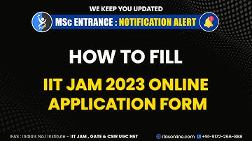 How to fill IIT JAM Application Form - Online | Step by Step Process | IFAS