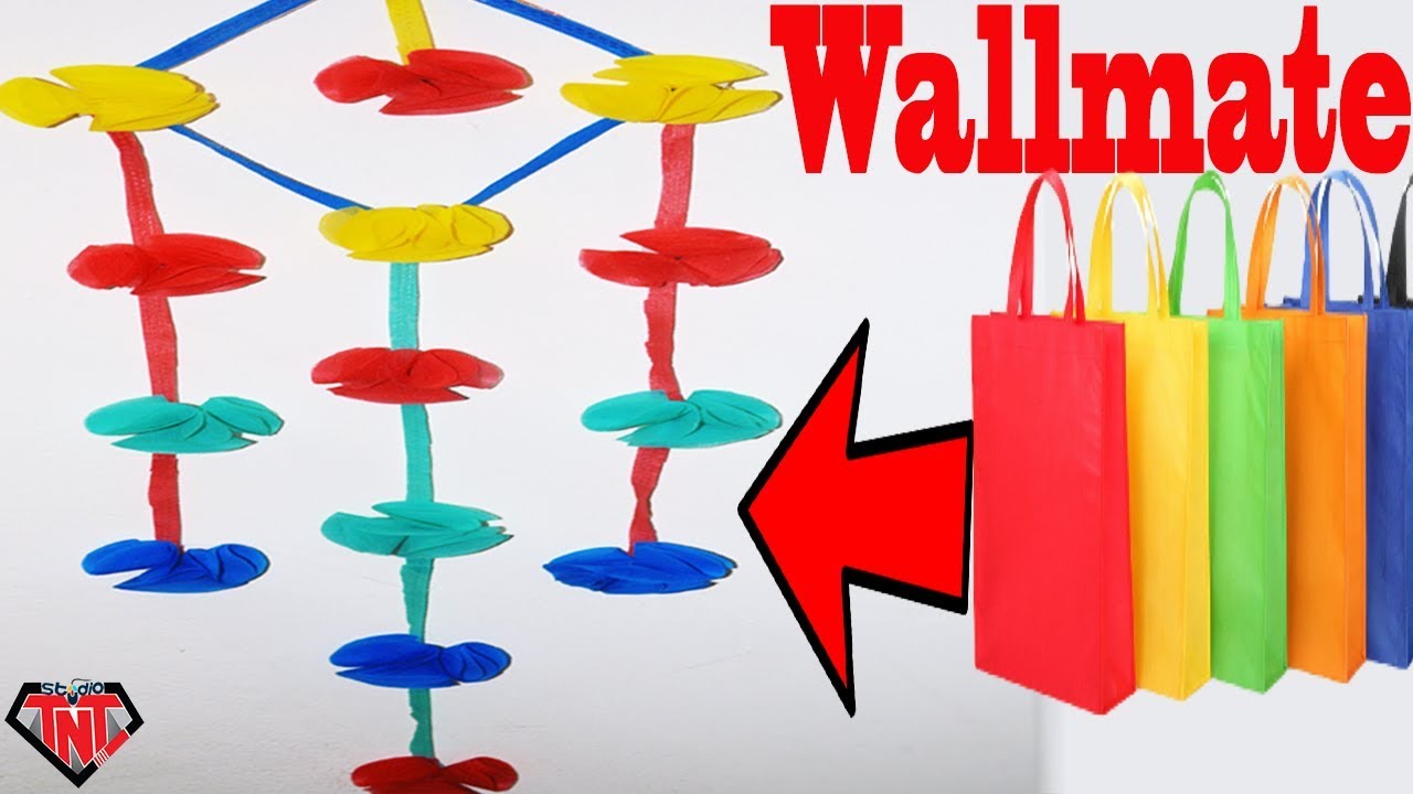 DIY Shopping Bag Recycled Wallmate || How To Make Tote bag Wall Hanging at home