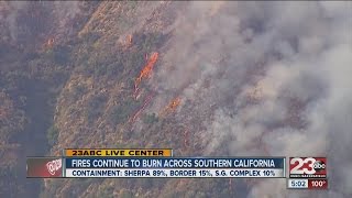 Southern california fires continue to burn