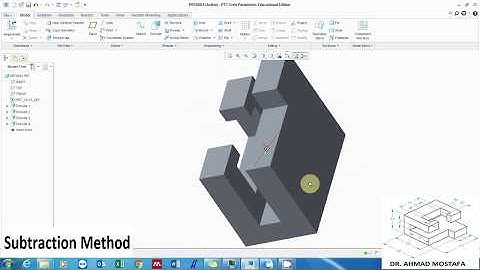 Practice #9: Remove material in Extrude command (Subtraction Method) using PTC Creo Parametric