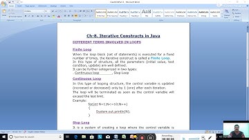 Date-20/1/2021. Class-9. Computer Applications. Ch-8, Iterative Constructs in Java. Part-6.
