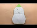 【雪だるまの作り方】折り紙 簡単！！