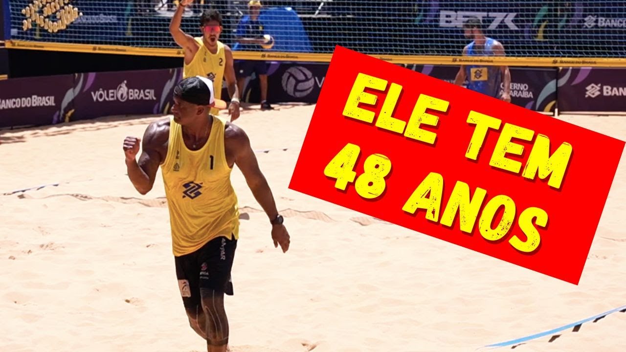 48 e 50 anos! Luizão e Fabiano deram trabalho no brasileiro de vôlei de praia. #volei #volleyball