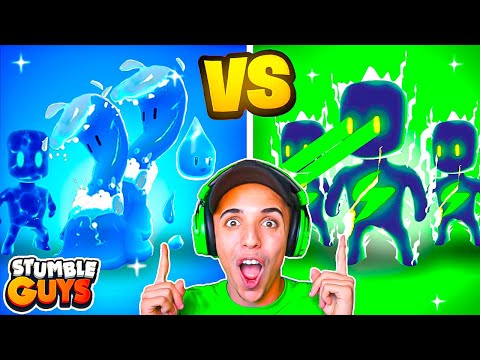 SKINS 💧AGUA vs ELECTRICIDAD⚡ la BATALLA FINAL de STUMBLE GUYS...