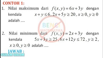 Nilai maksimum Minimum pertidaksamaan Linier contoh 1