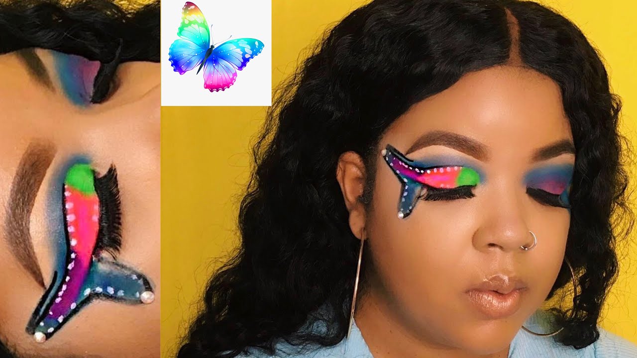 BUTTERFLY EYES MAKEUP TUTORIAL DETAILED CUT CREASE ON HOODED EYES YouTube
