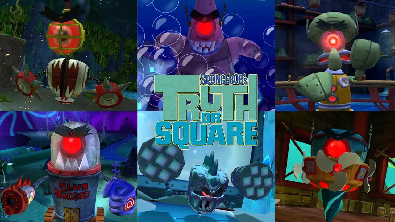 Square Bosses 😱TODOS los JEFES FINALES de SPONGEBOB TRUTH OR SQUARE I ALL FINAL ...