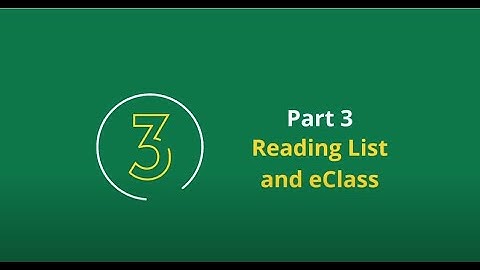 Using the New Reading List Service Part 3: Integrating your Reading List into eClass