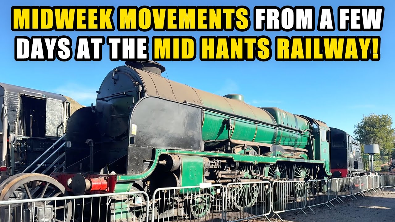 35005 ‘Canadian Pacific’ at the Mid Hants + SR 850 'Lord Nelson' outside with complete tender again!