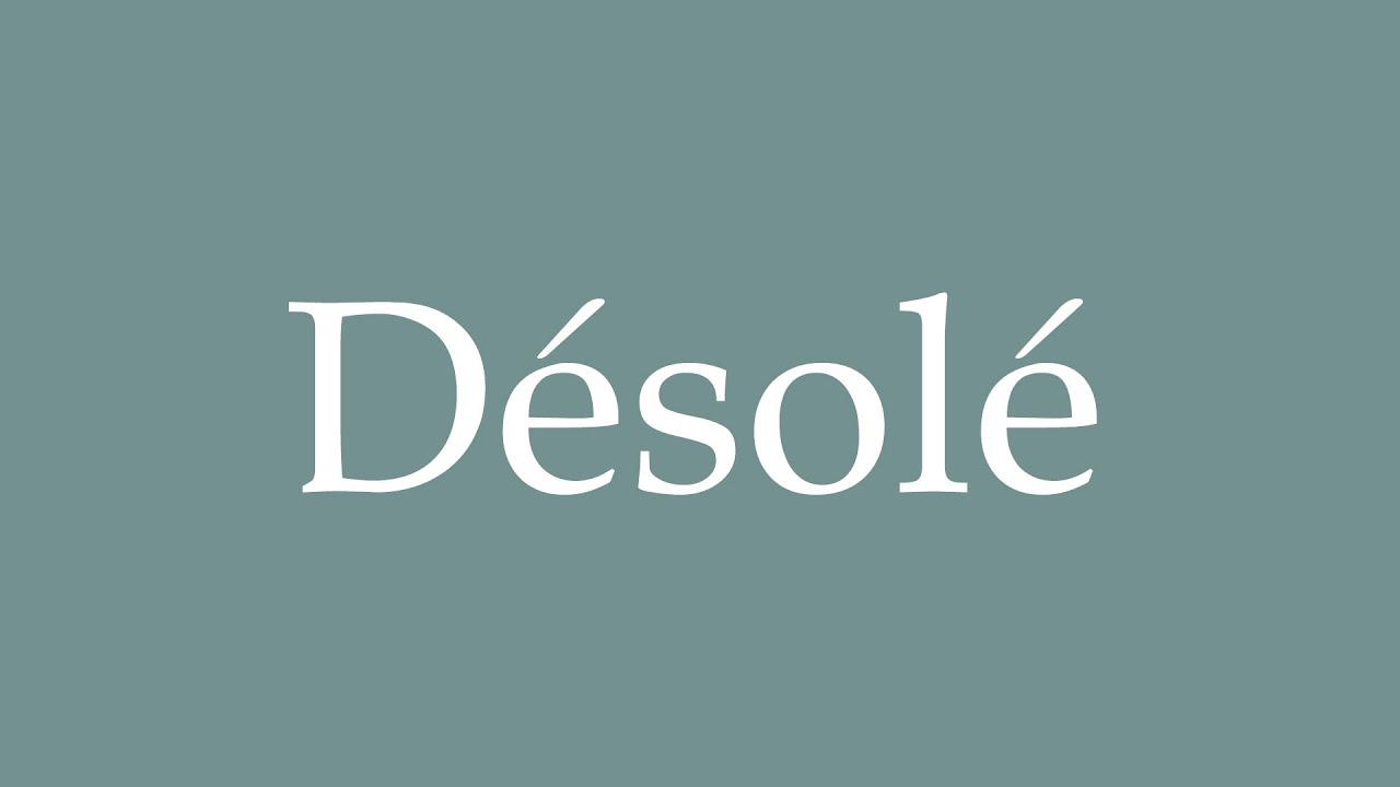 How to pronounce ''Désolé'' correctly in French YouTube