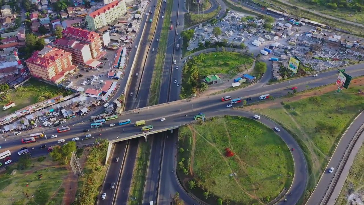 Epic Aerial View of Donholm Interchange (Donholm Roundabout)