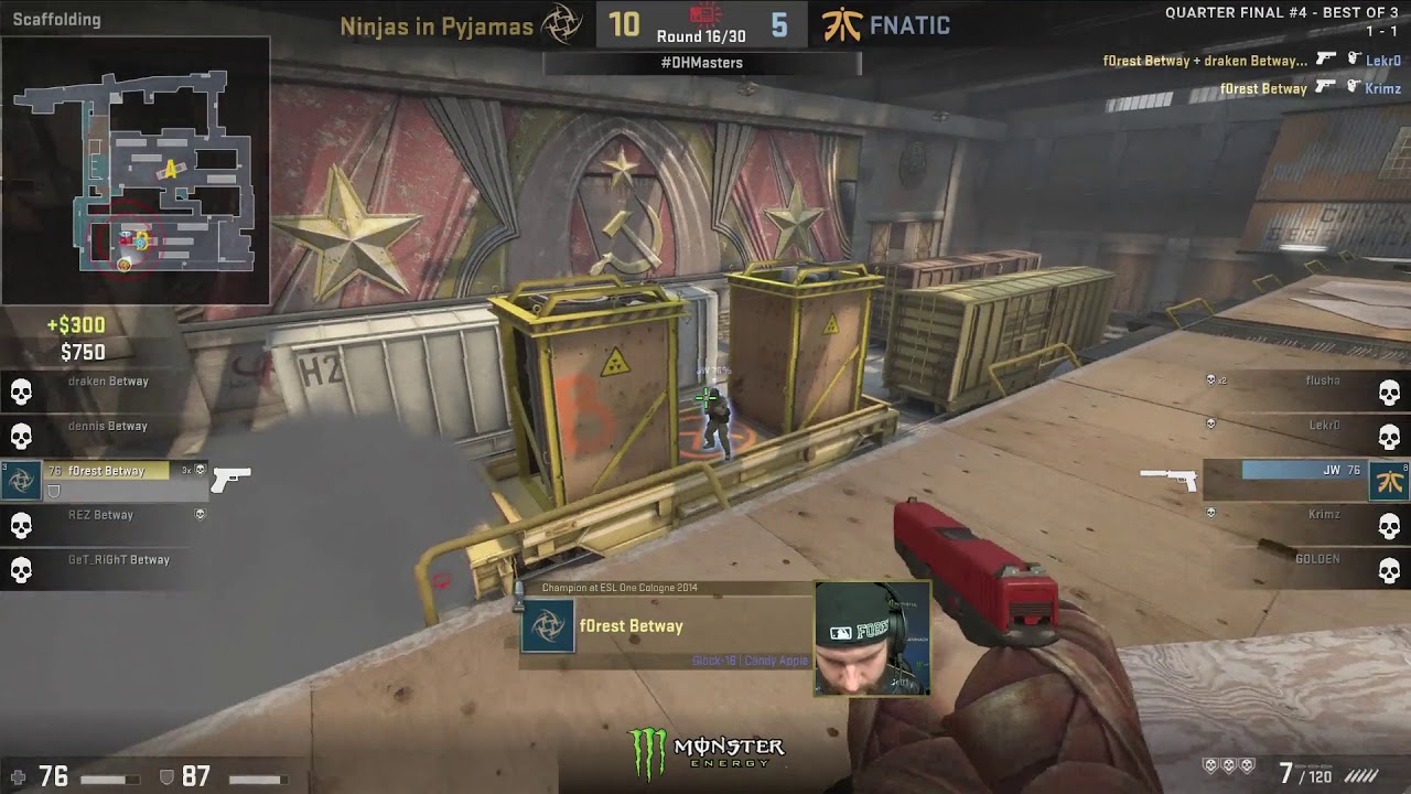 f0rest Betaway pistol clutch   FNATIC vs Ninjas in Pyjamas  DreamHack Masters Marseille 2018