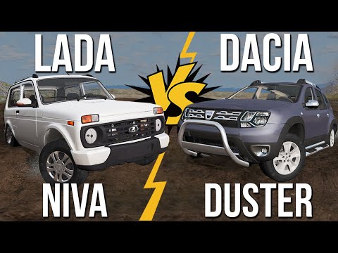 Lada Niva VS Dacia Duster! Внедорожник или кроссовер? (Сравнение машин в BeamNG)