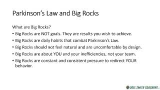 Parkinson's Law Part 4 - Big Rocks