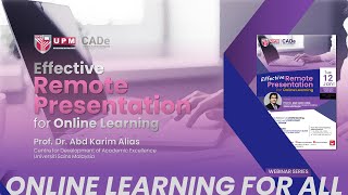 CADe's Online CPD / Effective Remote Presentation for Online Learning