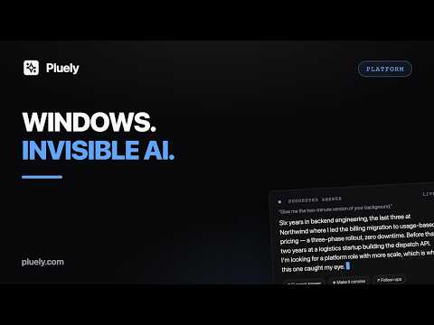 Pluely on Windows: Invisible AI Overlay With Stealth Keystroke Mode — Full Phone Screen Demo