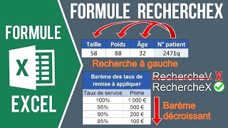 EXCEL - FORMULE RECHERCHEX | MIEUX QUE LA RECHERCHEV (Recherche à gauche, barème décroissant..)