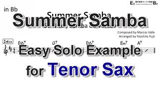 Video thumbnail of "Summer Samba (So Nice) - Easy Solo Example for Tenor Sax"