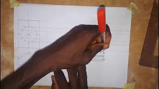 Construction of Surface Development of an Hexagonal Prism with a Cylindrical Hole