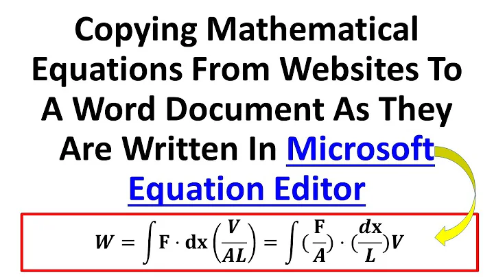 Copying Mathematical Equations From Websites To Microsoft Word Document Similar To  Equation Editor