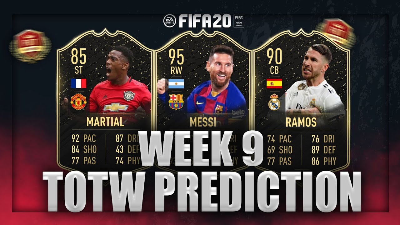 FIFA 20: TOTW PREDICTION #9!! ft. MESSI, MARTIAL & RAMOS