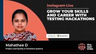 Experience on Working in Testing Hackathons by Mahathee | What Happens in Hackathon | IG Live #test